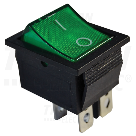vypínač vstavaný s kontrolkou 16A zelený (31 x 25,5 mm)